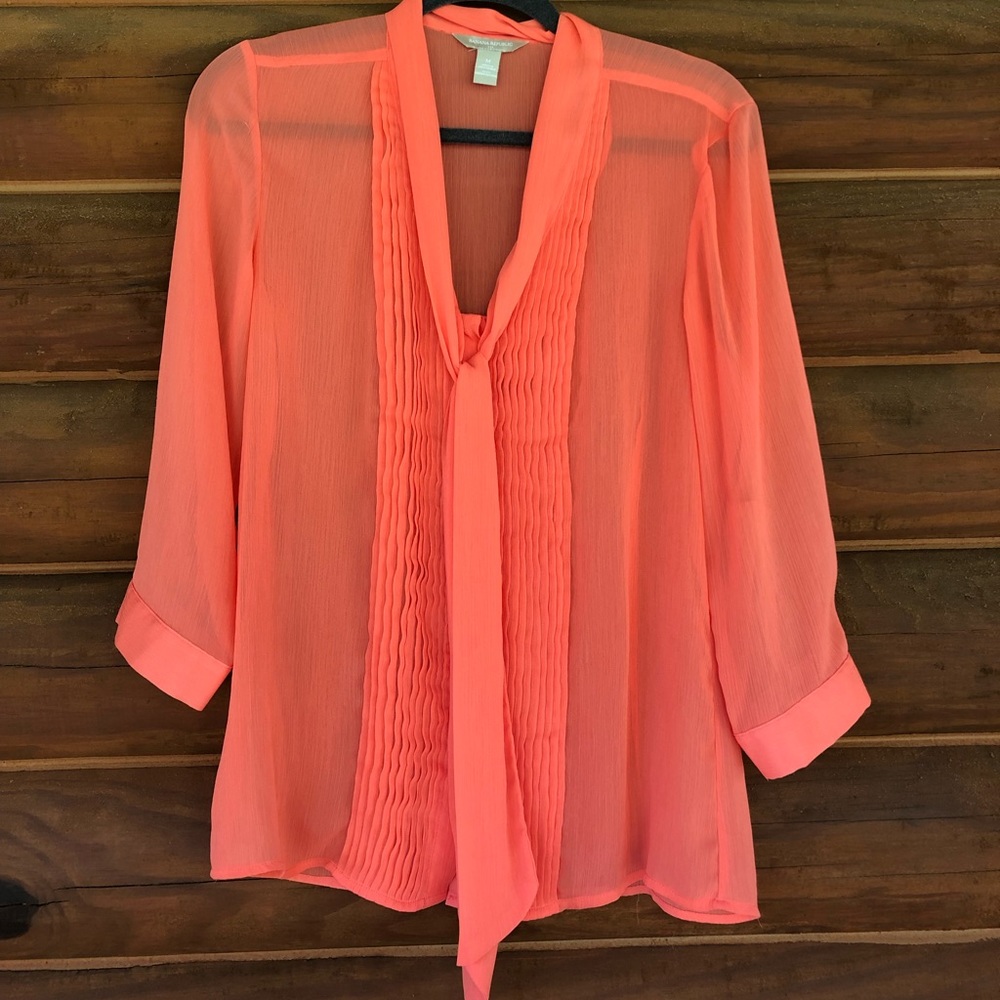 Banana Republic Sheer orange blouse